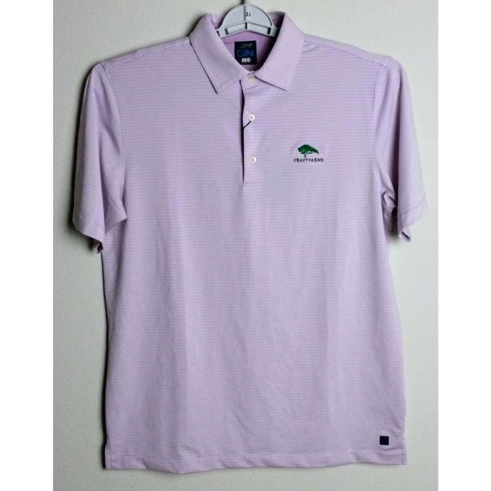 Greg Norman ML75 2 Below Solar XP Play Dry Golf Polo. Men's Medium. Purple/White